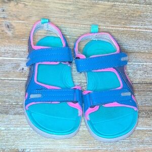 Girls Sporty Blue and Pink Sandals Size‎ 2